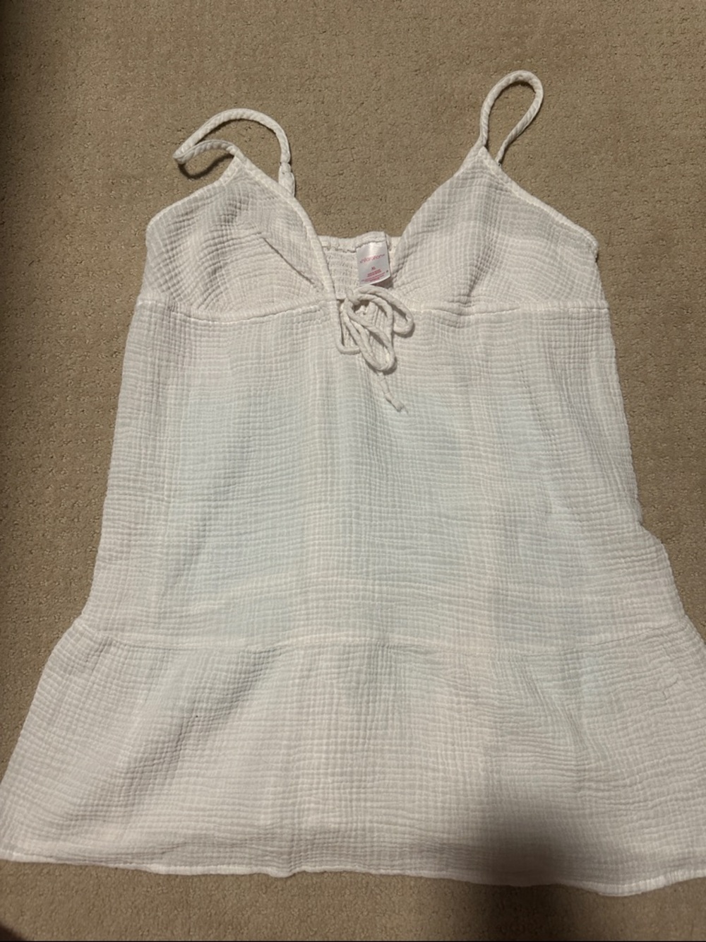 Women’s White Spaghetti-Strap Swim Suit CoverUp